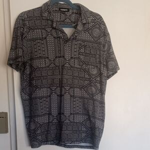 Sundays Geometric Black and Gray Men's Shirt